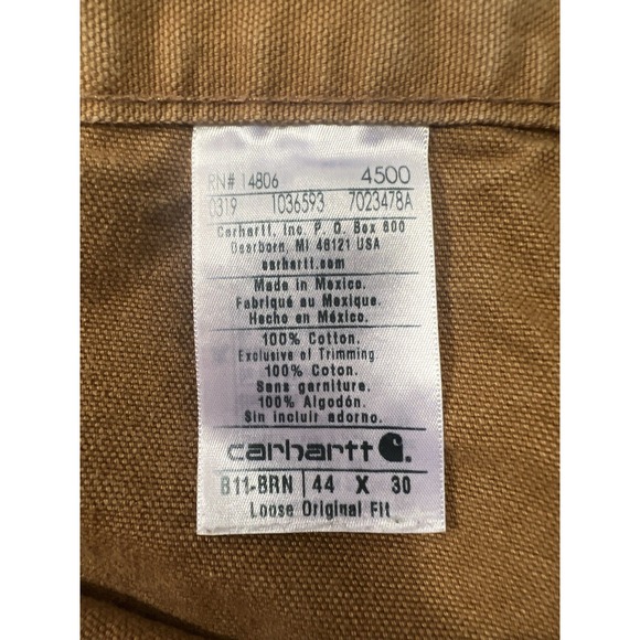 Carhartt Mens Pants |Size 44x30|Brown|Distressed Workwear|Loose Original Fit - Picture 3 of 11